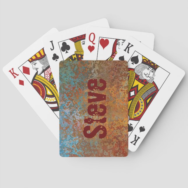 Rusty, Verdigris, Grunge Steampunk Playing Cards (Back)