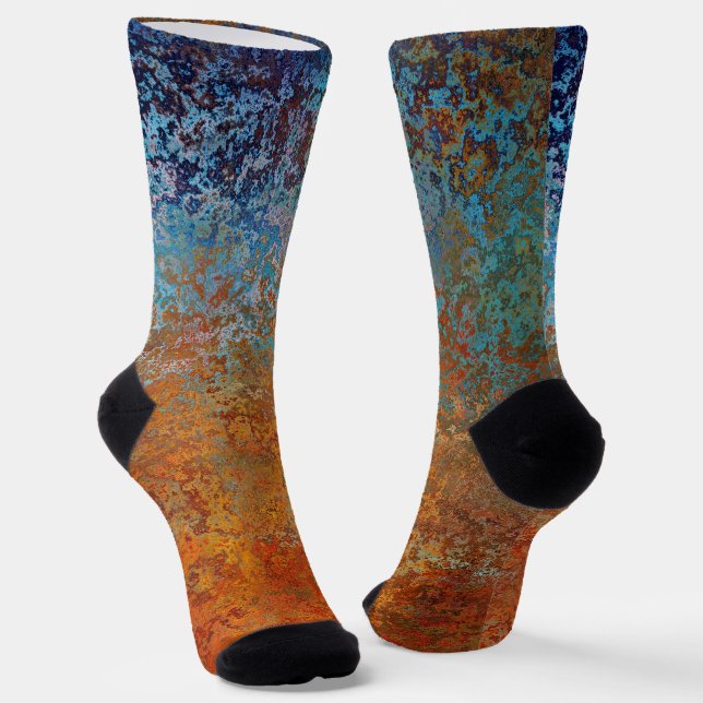 Rusty, Verdigris, Grunge Steampunk  Socks (Angled)