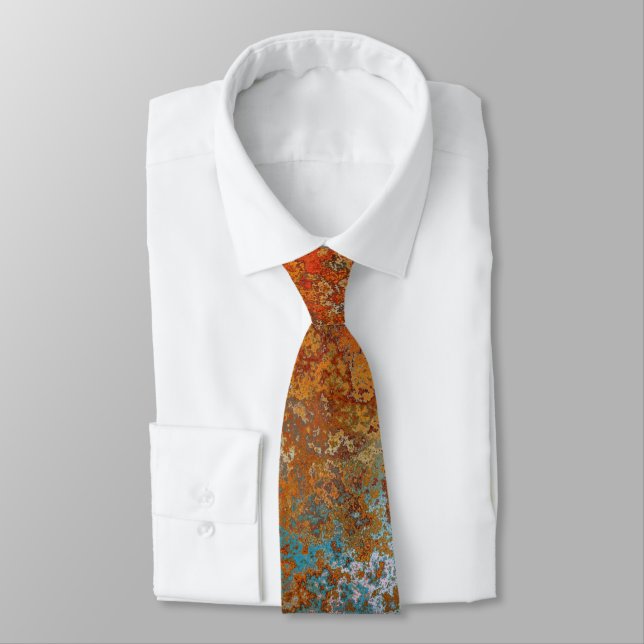 Rusty, Verdigris, Grunge Steampunk Tie (Tied)