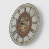 Rusty Vintage Cogs Steampunk Large Clock (Angle)