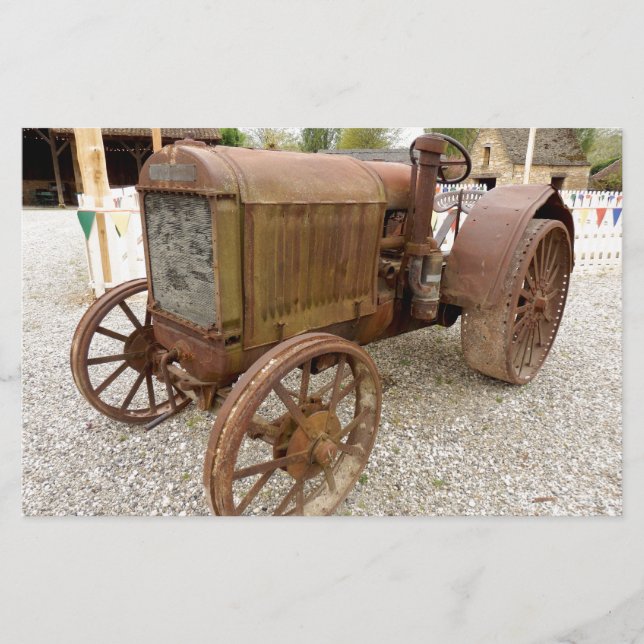 Rusty vintage tractor stationery (Front)