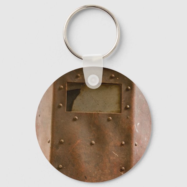 Rusty welding helmet key ring (Front)