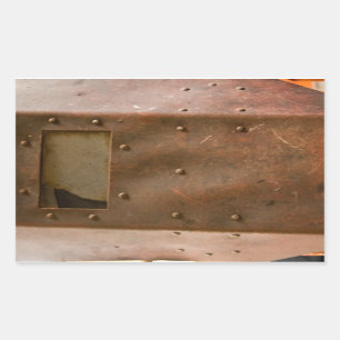 Rusty welding helmet rectangular sticker