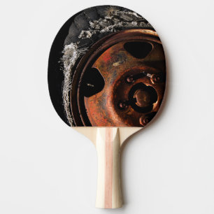Rusty Wheel Torn Tire Macro Photograph Ping Pong Paddle