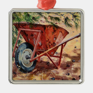Rusty Wheelbarrow 2009 Metal Tree Decoration