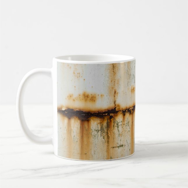 Rusty White Metal: Textured Surface Coffee Mug (Left)