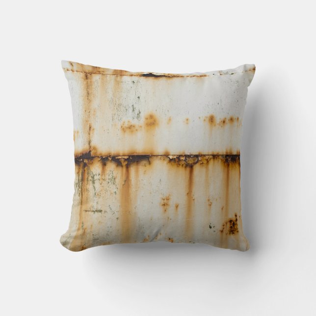 Rusty White Metal: Textured Surface Cushion (Front)
