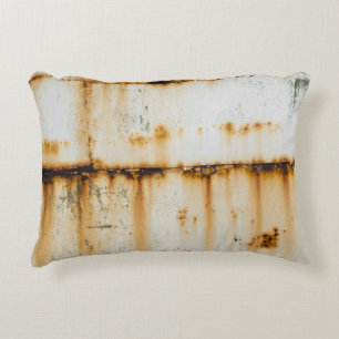 Rusty White Metal: Textured Surface Decorative Cushion
