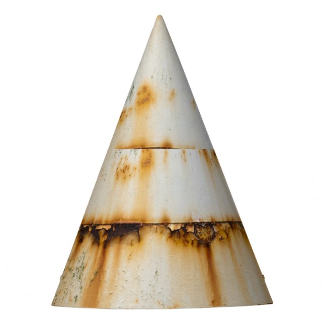 Rusty White Metal: Textured Surface Party Hat (Front)