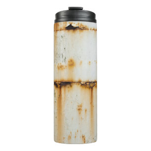 Rusty White Metal: Textured Surface Thermal Tumbler