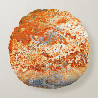 Rusty Zinc grunge background Round Cushion