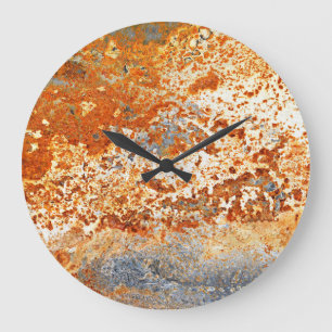 Rusty zinc: grunge texture background. large clock