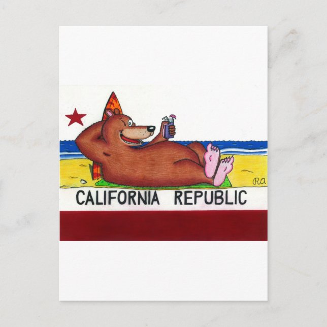 Rusty's California Bear Flag Postcard (Front)