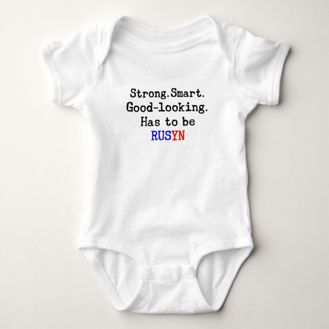 rusyn strong baby bodysuit (Front)