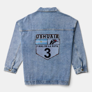 Ruta 3 Ushuaia Patagonia road sign Denim Jacket
