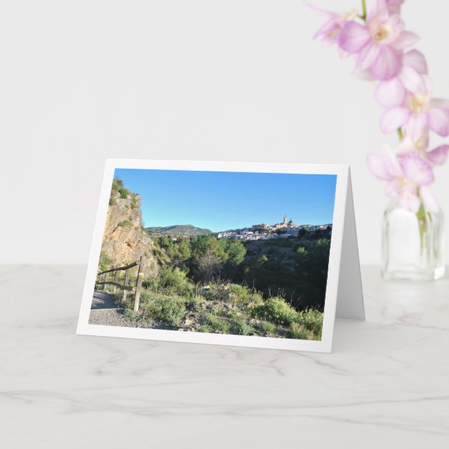 Ruta del Agua Church Landscape, Chelva, Valencia Card (Orchid)