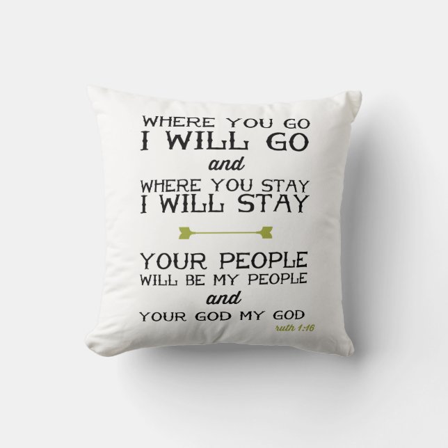 Ruth 1:16 | Inspirational Bible Verse Cushion (Front)