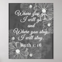 Ruth 1:16 Where You Go I will Go Chalkboard Bible