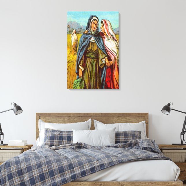 Ruth 1 Ruth Goes With Naomi Canvas Print (Insitu(Bedroom))