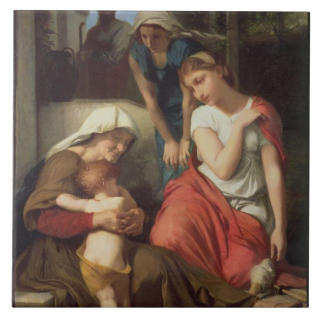 Ruth and Naomi, 1859 (oil on canvas) Tile (Front)
