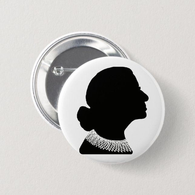 Ruth Bader Ginsberg Silhouette Button Pin (Front & Back)