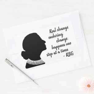 Ruth Bader Ginsberg Silhouette Quote Rectangular Sticker