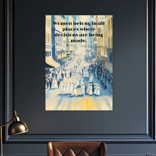 Ruth Bader Ginsberg Women's Sufferage    Poster (Ruth Bader Ginsberg Suffergette Watercolor Feminism Poster.)