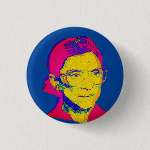Ruth Bader Ginsburg 1983, Pop Art Portrait 3 Cm Round Badge