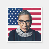 Ruth Bader Ginsburg and USA Flag