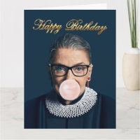 Ruth Bader Ginsburg Blowing Pink Bubble gum