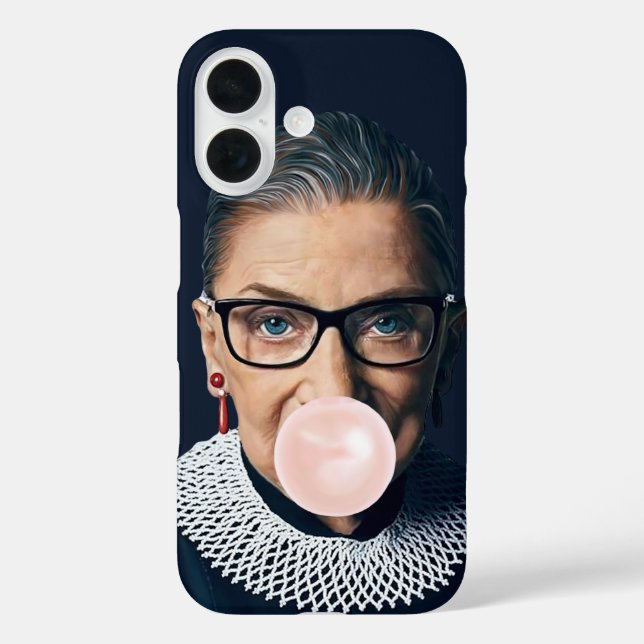Ruth Bader Ginsburg Blowing Pink Bubble gum    Case-Mate iPhone Case (Back)