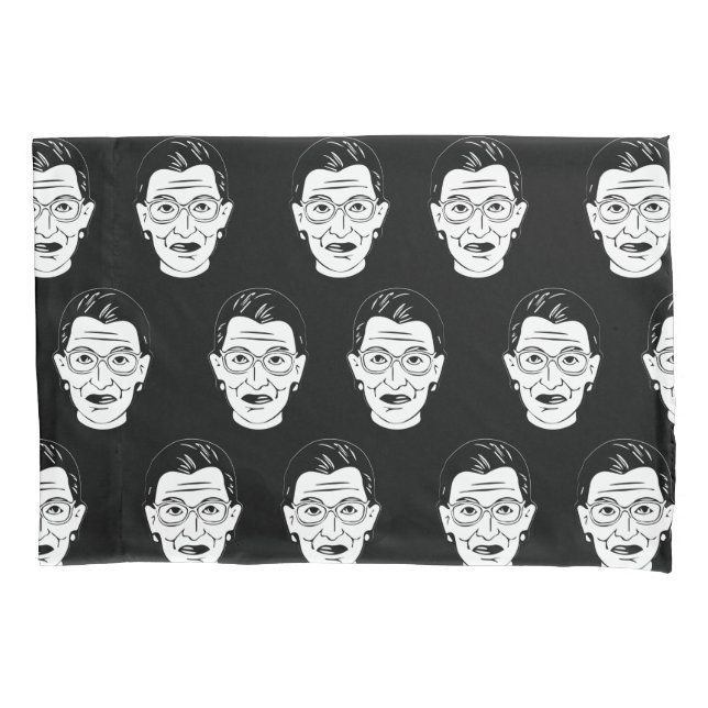 Ruth Bader Ginsburg Face Feminist  Notorious RBG Pillowcase (Front)
