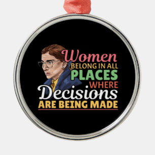 Ruth Bader Ginsburg Feminist Lawyer Judge Metal Tree Decoration