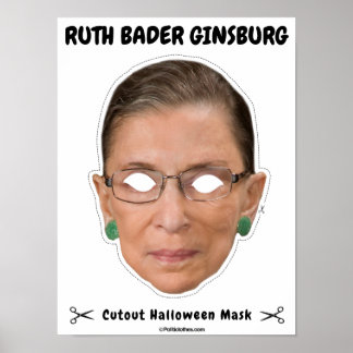Ruth Bader Ginsburg Halloween Mask Poster