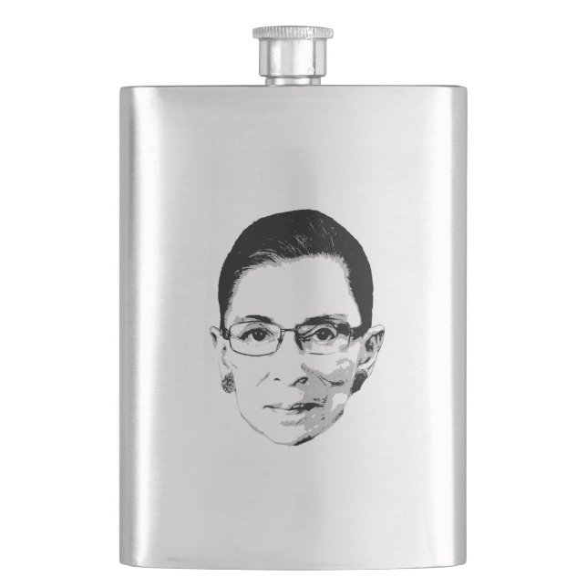 Ruth Bader Ginsburg Head Hip Flask (Front)