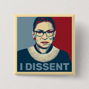 Ruth Bader Ginsburg I Dissent Pop-Art 15 Cm Square Badge