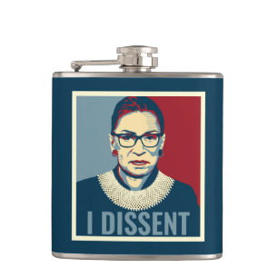 Ruth Bader Ginsburg I Dissent Pop-Art Hip Flask