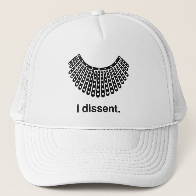 Ruth Bader Ginsburg I Dissent RBG Collar Trucker Hat (Front)