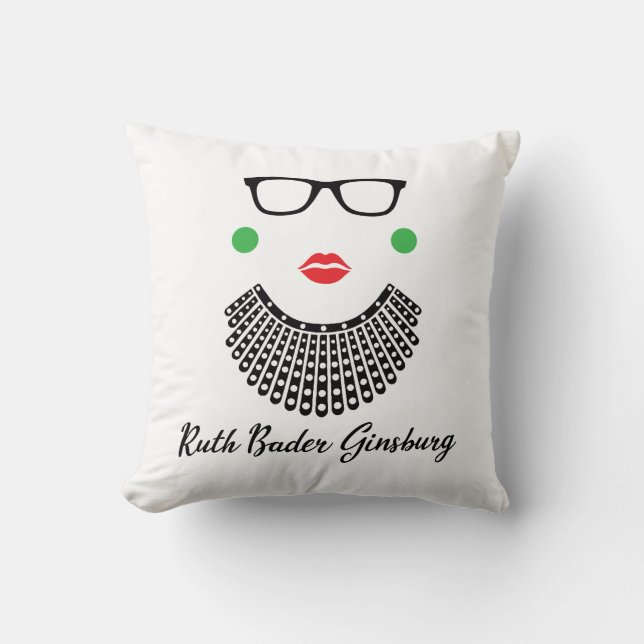 Ruth Bader Ginsburg, Notorious RBG, Dissent Collar Cushion (Front)