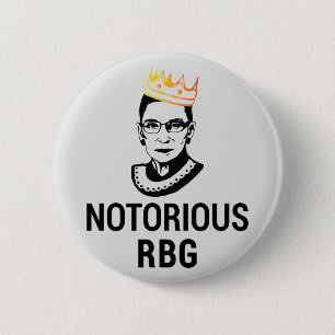 Ruth Bader Ginsburg, Notorious RBG Gold Crown 6 Cm Round Badge
