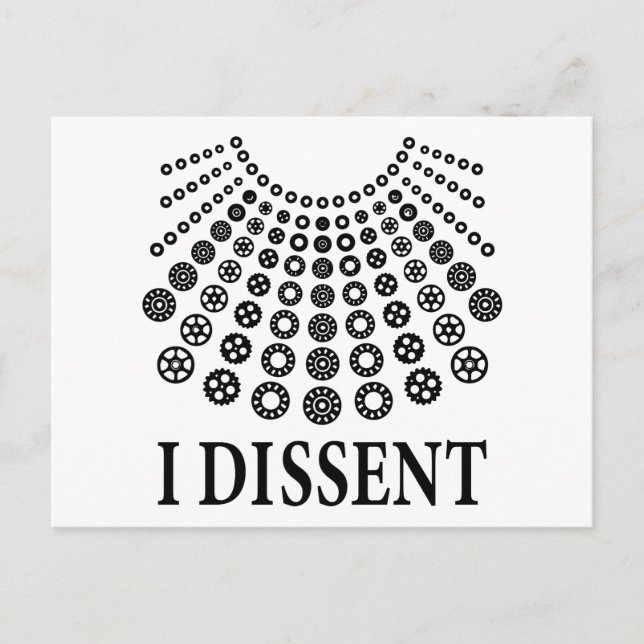 Ruth Bader Ginsburg, Notorious RBG, I dissent Postcard (Front)