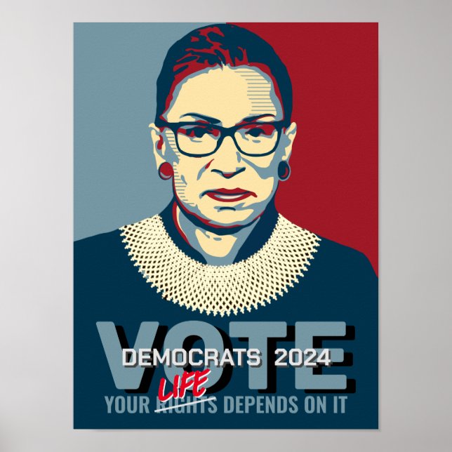 Ruth Bader Ginsburg Pro-Choice Vote 2024 Poster (Front)