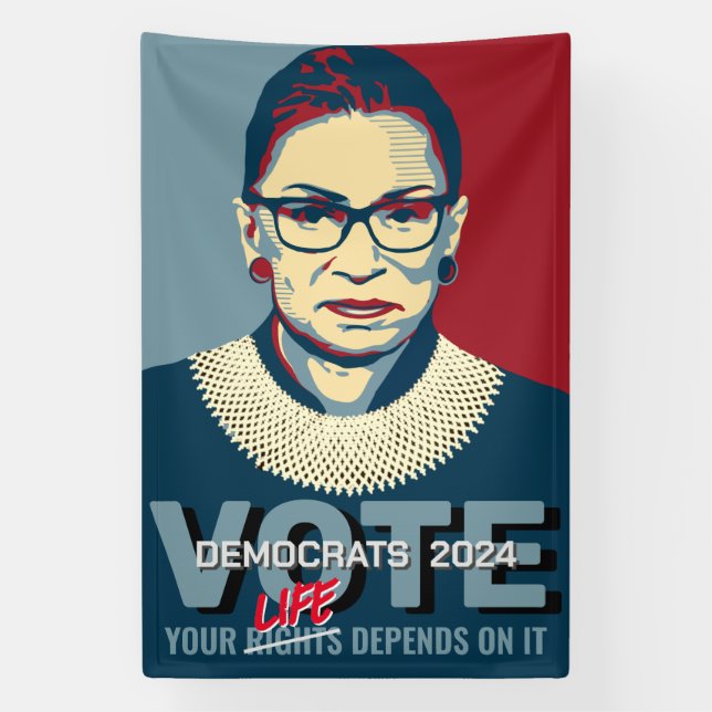 Ruth Bader Ginsburg Pro-Choice Vote 2024 Poster Banner (Vertical)