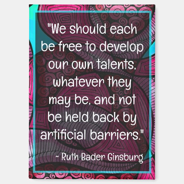 Ruth Bader Ginsburg Qutoes RBG Wisdom Micro Doodle Magnet (Front)