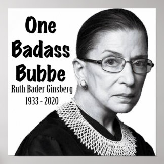 Ruth Bader Ginsburg RBG Death Memorial Honour Bubb Poster
