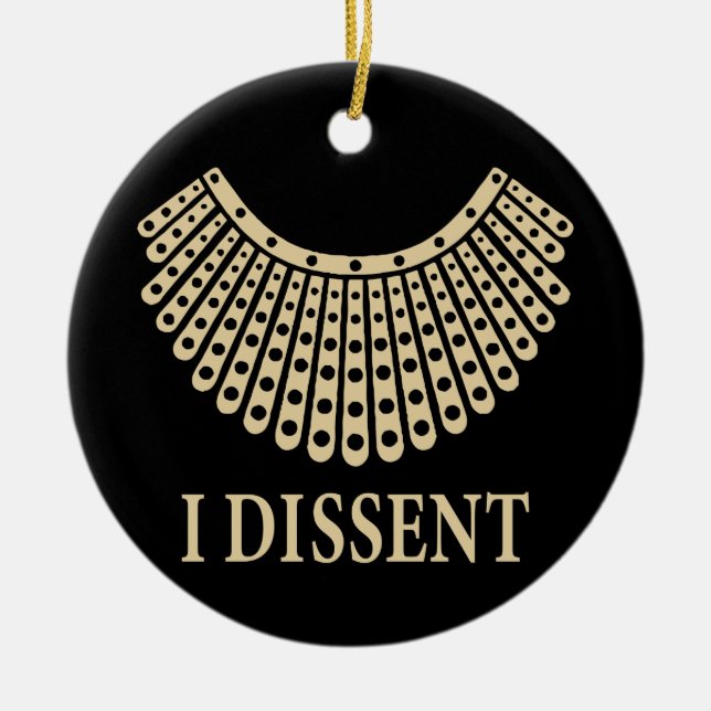Ruth Bader Ginsburg, RBG I Dissent Collar, RBG Ceramic Tree Decoration (Front)