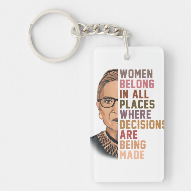 Ruth Bader Ginsburg RBG Key Ring (Front)