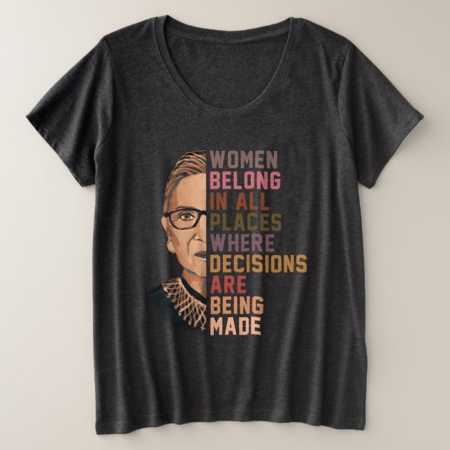 Ruth Bader Ginsburg RBG Plus Size T-Shirt (Design Front)