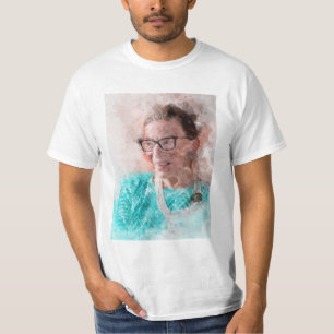 Ruth Bader Ginsburg Smiling Watercolor Portrait T T-Shirt