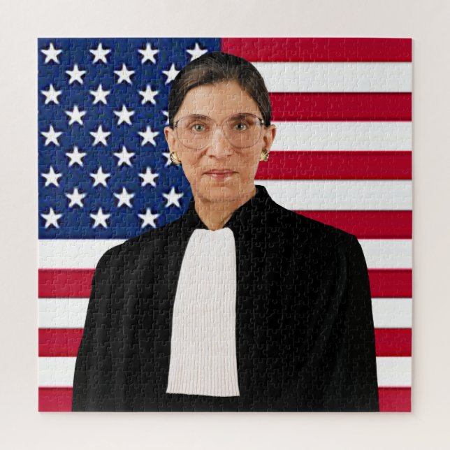Ruth Bader Ginsburg USA flag Jigsaw Puzzle (Vertical)